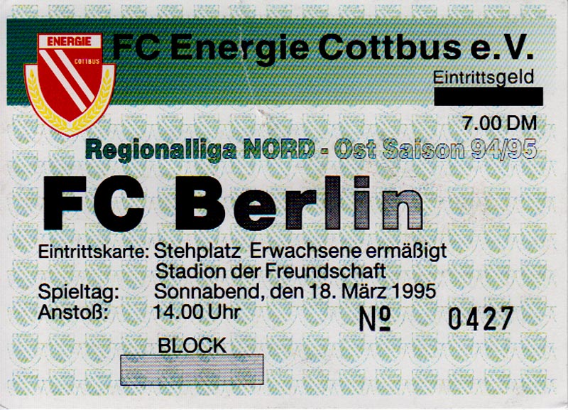 Programm 1998/99 Hertha 03 Zehlendorf Motor Eberswalde 