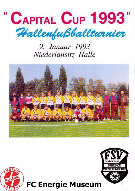 Programm Hallenturnier Jan 2000 Lübbenau Union Berlin Energie Cottbus FK Teplice 