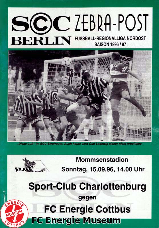 Eisenhüttenstädter FC Stahl Programm 1996/97 SC Charlottenburg 