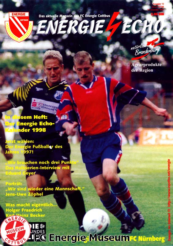 Programm 1997/98 1 Fortuna Köln FC Nürnberg 