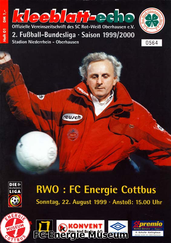 Programm 1999/00 SV Waldhof Mannheim RW Oberhausen 